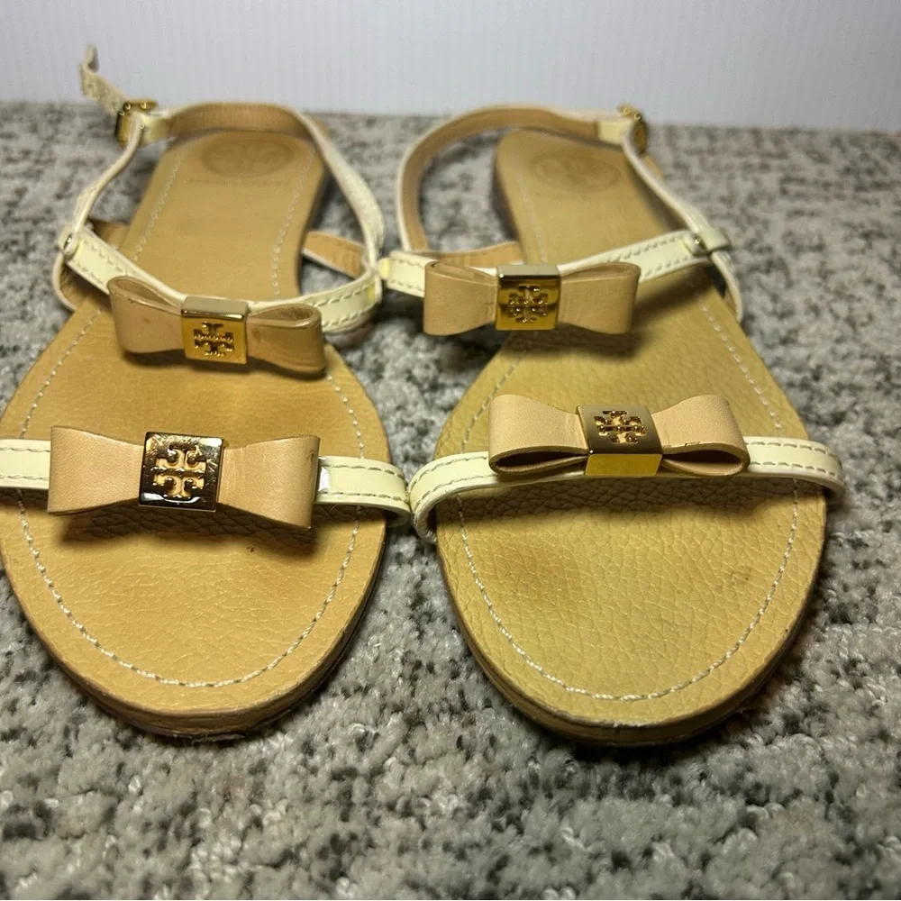 Tory Burch Brown Kailey Patent Leather Strappy Sandals Size 8